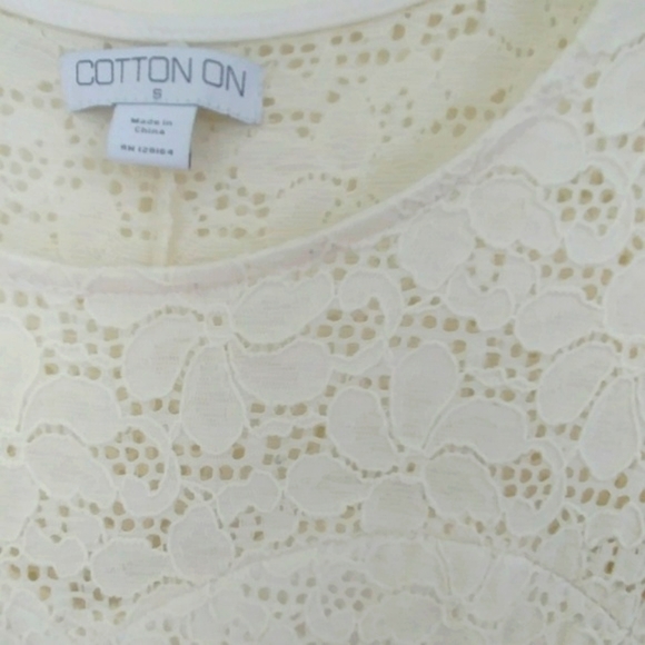 Cream Cotton On Lace Sweetheart Dress (S) - Picture 3 of 3